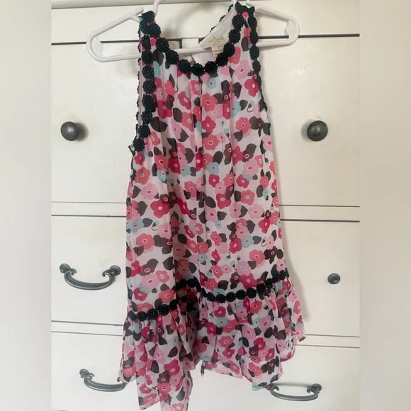 Kids size 6 Kate Spade Pink Floral Dress and Cardigan Sweater set - Picture 3 of 4